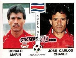 Sticker Ronald Marin / Jose Carlos Chavez - FIFA World Cup Italia 1990 n. 186 - Panini