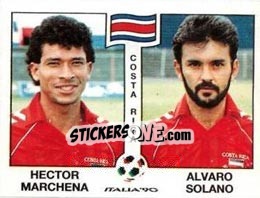 Sticker Hector Marchena / Alvaro Solano - FIFA World Cup Italia 1990 n. 187 - Panini