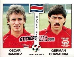 Cromo Oscar Ramirez / German Chavarria - FIFA World Cup Italia 1990 - Panini