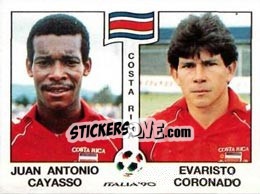 Sticker Juan Antonio Cayasso / Evaristo Coronado - FIFA World Cup Italia 1990 n. 189 - Panini