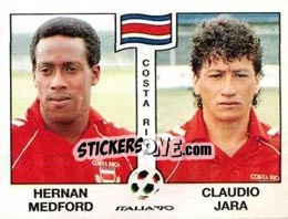 Sticker Hernan Medford / Claudio Jara - FIFA World Cup Italia 1990 n. 190 - Panini