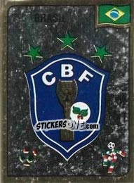 Sticker Confederacao Brasileira de Futebol emblem - FIFA World Cup Italia 1990 - Panini