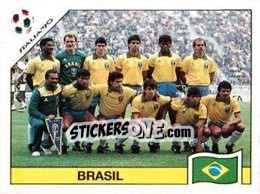 Sticker Team photo Brasil - FIFA World Cup Italia 1990 n. 194 - Panini