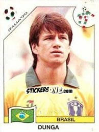 Figurina Dunga (Carlos Caetano Bledorn Verri) - FIFA World Cup Italia 1990 - Panini