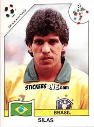 Figurina Silas (Paulo Silas do Prado Pereira) - FIFA World Cup Italia 1990 - Panini