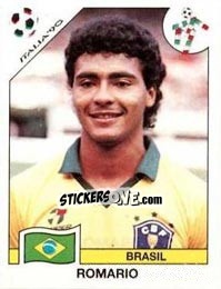 Sticker Romario (Romario De Souza Faria) - FIFA World Cup Italia 1990 n. 208 - Panini