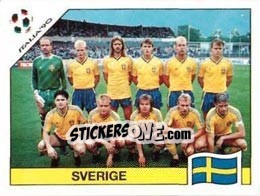 Sticker Team photo Sverige - FIFA World Cup Italia 1990 - Panini