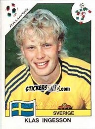 Sticker Klas Ingesson - FIFA World Cup Italia 1990 - Panini