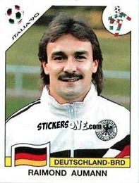 Sticker Raimond Aumann - FIFA World Cup Italia 1990 - Panini