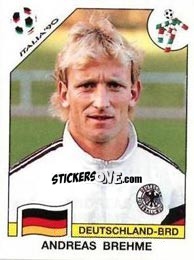 Sticker Andreas Brehme - FIFA World Cup Italia 1990 - Panini