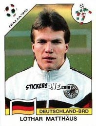 Cromo Lothar Matthaus - FIFA World Cup Italia 1990 - Panini