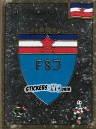 Sticker Fudbalski Savez Jugoslavije emblem - FIFA World Cup Italia 1990 - Panini