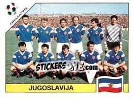 Sticker Team photo Jugoslavija - FIFA World Cup Italia 1990 - Panini