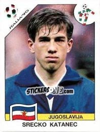 Sticker Srecko Katanec - FIFA World Cup Italia 1990 n. 277 - Panini