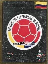 Sticker Federacion Colombiana de Futbol emblem - FIFA World Cup Italia 1990 - Panini