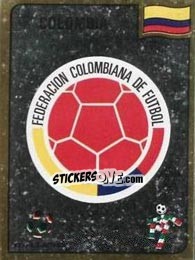 Sticker Federacion Colombiana de Futbol emblem - FIFA World Cup Italia 1990 n. 286 - Panini