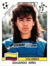 Sticker Eduardo Nino - FIFA World Cup Italia 1990 n. 288 - Panini