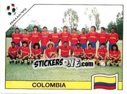 Sticker Team photo Colombia - FIFA World Cup Italia 1990 - Panini