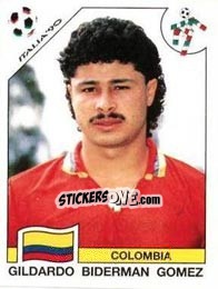 Cromo Gildardo Biderman Gomez - FIFA World Cup Italia 1990 - Panini