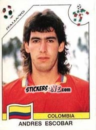 Sticker Andres Escobar - FIFA World Cup Italia 1990 - Panini