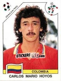 Cromo Carlos Mario Hoyos - FIFA World Cup Italia 1990 - Panini