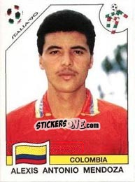 Cromo Alexis Antonio Mendoza - FIFA World Cup Italia 1990 - Panini