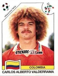 Sticker Carlos Alberto Valderrama - FIFA World Cup Italia 1990 n. 300 - Panini