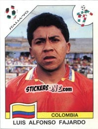 Cromo Luis Alfonso Fajardo - FIFA World Cup Italia 1990 - Panini