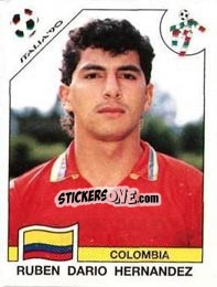 Cromo Ruben Dario Hernandez - FIFA World Cup Italia 1990 - Panini