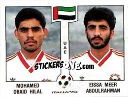 Sticker Mohamed Obaid Hilal / Eissa Meer Abdulrahman - FIFA World Cup Italia 1990 n. 308 - Panini