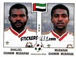 Sticker Khaleel Ghanim Mubarak / Mubarak Ghanim Mubarak - FIFA World Cup Italia 1990 n. 309 - Panini