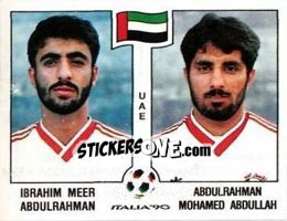 Sticker Ibrahim Meer Abdulrahman / Abbulrahman Mohamed Abdullah - FIFA World Cup Italia 1990 n. 310 - Panini