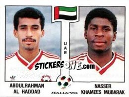 Cromo Abdulrahman Al Haddad / Nasser Khamees Mubarak - FIFA World Cup Italia 1990 - Panini