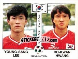 Sticker Young-Sang Lee / Bo-Kwan Hwang - FIFA World Cup Italia 1990 n. 321 - Panini