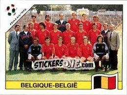 Sticker Team photo Belgique-Belgie - FIFA World Cup Italia 1990 n. 328 - Panini
