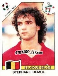 Sticker Stephane Demol - FIFA World Cup Italia 1990 - Panini