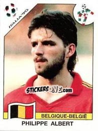Sticker Philippe Albert - FIFA World Cup Italia 1990 n. 333 - Panini