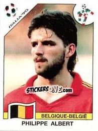 Sticker Philippe Albert - FIFA World Cup Italia 1990 - Panini