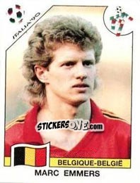 Sticker Marc Emmers - FIFA World Cup Italia 1990 - Panini