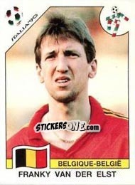 Cromo Franky van der Elst - FIFA World Cup Italia 1990 - Panini