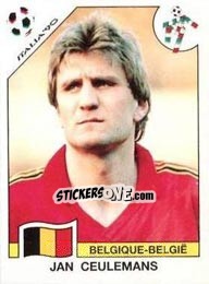 Figurina Jan Ceulemans - FIFA World Cup Italia 1990 - Panini