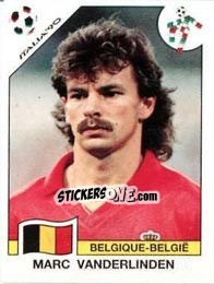 Sticker Marc Vanderlinden - FIFA World Cup Italia 1990 - Panini