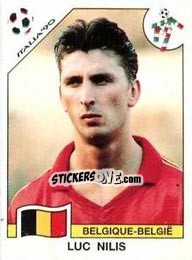 Sticker Luc Nilis - FIFA World Cup Italia 1990 - Panini