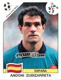 Figurina Andoni Zubizarreta - FIFA World Cup Italia 1990 - Panini