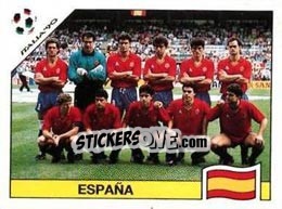 Cromo Team photo Espana - FIFA World Cup Italia 1990 - Panini