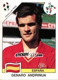 Cromo Genaro Andrinua - FIFA World Cup Italia 1990 n. 349 - Panini