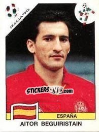 Sticker Aitor Beguiristain - FIFA World Cup Italia 1990 - Panini