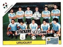 Sticker Team photo Uruguay - FIFA World Cup Italia 1990 - Panini