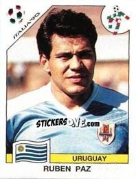Sticker Ruben Paz - FIFA World Cup Italia 1990 n. 377 - Panini
