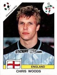 Figurina Chris Woods - FIFA World Cup Italia 1990 - Panini